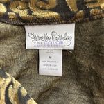 Diane Von Furstenberg Vintage  DVF Blouse Button Up Black Gold Velvet Medium Photo 3