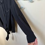 Style & Co ❤️. Black collared embellished button up shirt Sz PM EUC CLEARANCE Photo 3
