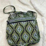 Vera Bradley Womens Cambridge Pattern Quilted Purse Green/‎ Navy Photo 1