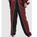 Topshop  sporty shell cuffed tracksuit bottoms in burgundy Photo 6