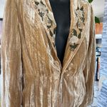 Aziz Vintage embroidered Gold Velvet Blazer size L Size L Photo 2