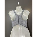 Project Social T  Tank Top Womens Medium Gray Striped Linen Cropped Racerback Photo 3