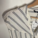 ZARA  nubby textured cotton blend buttoned striped romper in ecru size XS Photo 5