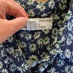Vintage Sleeveless Blue & Daisy Print Denim Button Down Shirt L Size L Photo 4