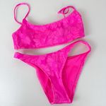 Triangl Swimwear Neon Hot Pink Floral Two Piece Bikini Set Size XS Photo 1