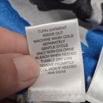 New York & Company Floral Blouse Short Sleeve Button Down Small White Blue Photo 6