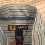 Vintage Ladies Duck Head Blue Striped Shirt, size medium 100 percent cotton Photo 1