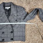Nine West Cropped Blazer Jacket Womens Size 8 Gray Black Plaid Cute Business Photo 6
