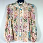 Zimmermann  Halliday Floral Lace Trim Balloon Sleeve Cotton Shirt 8 US NWT Photo 4
