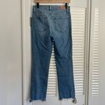 Paige  Cindy High Rise Ankle Straight Leg Jean 29 Light Blue Distressed Hem Photo 6