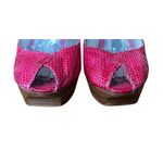 Guess  Vtg Y2K Hot Pink Leather Faux Snake High Heel Pumps Rhinestone Charms 7M Photo 9