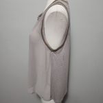 BKE Boutique taupe mixed media chiffon sequin tank size medium Photo 5