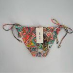 Shoshanna  Bikini Bottoms Extra Small Paisley Floral String Neon Beach Swim NWT Photo 2