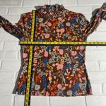 Stine Goya Top Womens Small Brown Pink Floral Ruffle Neck Manilla Revolve Retro Photo 2