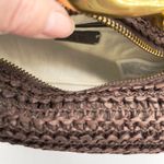 ZARA  Woven Woven Mini Bag Gold Twisted Handle Brown Crossbody Minimal Urban Photo 7