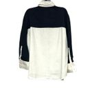 Sandro Two-Tone Long-Sleeve Linen-Blend Shirt Sz: S Photo 3