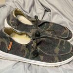 Ladies size 8 Green Camouflage Slip Photo 0