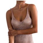 Missguided Rose Gold Metallic Cover Up Size Large Photo 1