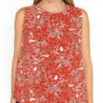 Old Navy Red and White Sleeveless Flyaway Blouse (830) Photo 0