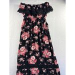 Xxi Women’s  Pink & Black Floral Sleeveless Ruffle Dress Sz M Photo 5