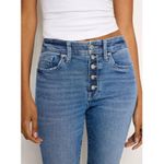 Good American NWT  Blue Buttonfly Highrise Stretch Good Classic Jeans Photo 1