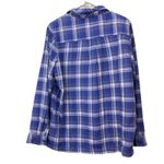 LL Bean Fleece Lined Flannel Purple Plaid Shirt‎ Jacket Shacket MEDIUM Photo 6