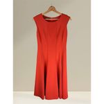 Lafayette 148 New York Bev Fit & Flare Cap‎ Sleeve Dress Pumpkin Orange Size 2 Photo 1