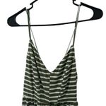 Poof New York Green and White Stripped Spaghetti Jumpsuit Romper in Small Photo 3