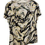 Chico's  Black Yellow White Abstract Blouse Top 3 16 XL Photo 0