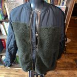 Gap navy & green fleece M normcore bomber coat Photo 0