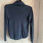 Ralph Lauren Lauren Sweater Size Medium Blue Cowl Neck Waffle Knit Pullover Photo 3