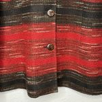 Coldwater Creek Blazer Jacket Red Black Striped Button Womens L Classic Workwear Photo 3