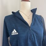 Adidas  Quarter Zip Navy Blue Long Sleeve Athletic Top (NWT) Photo 4