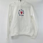 NEW Polo Ralph Lauren Women Heart Marseille Logo White Fleece Hoodie Md Academia Size M Photo 2