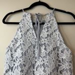 Adiva Women's Size Small Halter Top Blue/White Striped Lace Overlay Casual # Photo 10