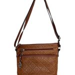 Giani Bernini  Logo Embossed Cognac Leather Crossbody Bag Photo 1