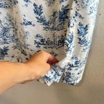 Cider  Sheath Blue White Trees Sleeveless Off Shoulder Midi Dress Womens XS Photo 7