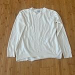 Classic White Crewneck Sweater with Ribbed Neckline Size 10 Photo 0