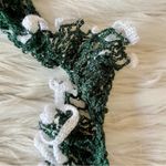 Vintage Y2K Crochet Green White Scarf Photo 13