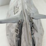 Coach Signature Gray Jacquard Satchel Bag with Leather Trim & Top Zip Photo 6