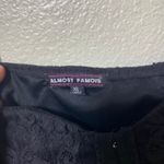 Almost Famous  Black Lace Long Sleeved Crop Top XL Sweetheart Neckline Witchy Photo 6