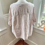  100% Linen Blouse Tahari Kimono Sleeve Neutral Relaxed Summer Beach Photo 1