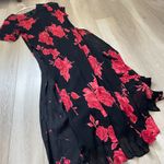 Vintage Floral Dress layered maxi womens Black Red (size 1x) whimsigoth feminine Photo 4