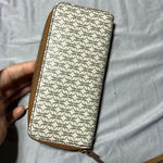 Fossil Zip Around Wallet Y2K 90's Travel Casual Functional Neutral Brown Tan Photo 2