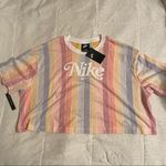 Nike Plus Size Cotton Striped Cropped Tee Photo 3