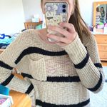 Charlotte Russe Nude And Black Striped Sweater Photo 0