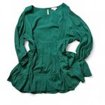 Andree by Unit Dark Green Boho Shift Top Photo 0