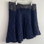 Rag and Bone  Basha Black Leather Blue Jersey Fit & Flare Mini Skirt Silk Size 6 Photo 4