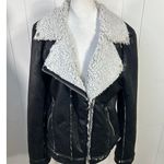 Dylan   Los Angeles Womens Black Collared Faux Suede  Biker Jacket Size Small Photo 0