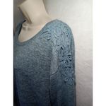 Absolutely Famous  women LG Blue Long Sleeve Embroidery Tunic Round‎ Neck Photo 3